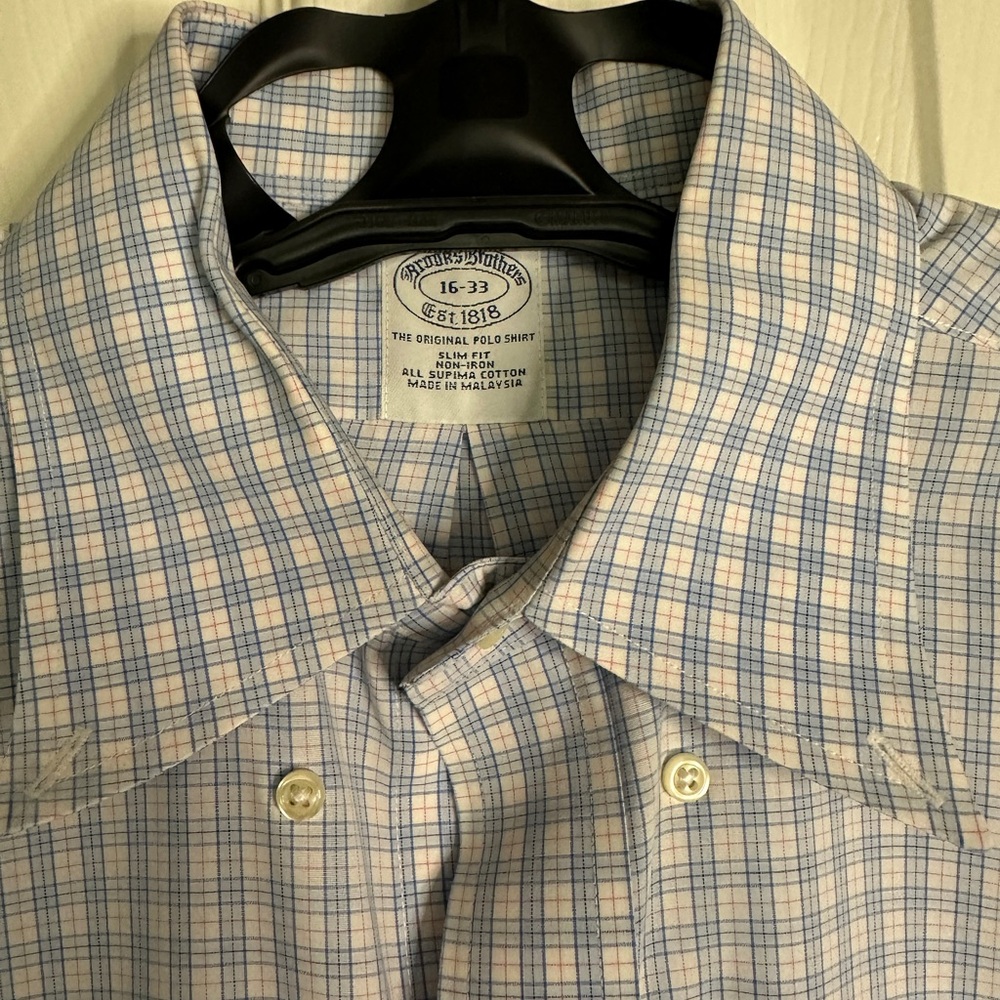 Brooks Brothers Light Blue Gingham Shirt - Picture 2 of 5